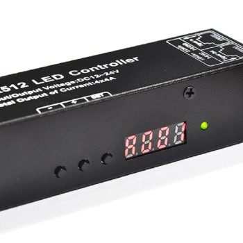Slim LED RGB DMX512 Decoder Controller digitale Display Anzeige 3 x 4A pro Kanal PWM Dimmer RJ45 Anschluss